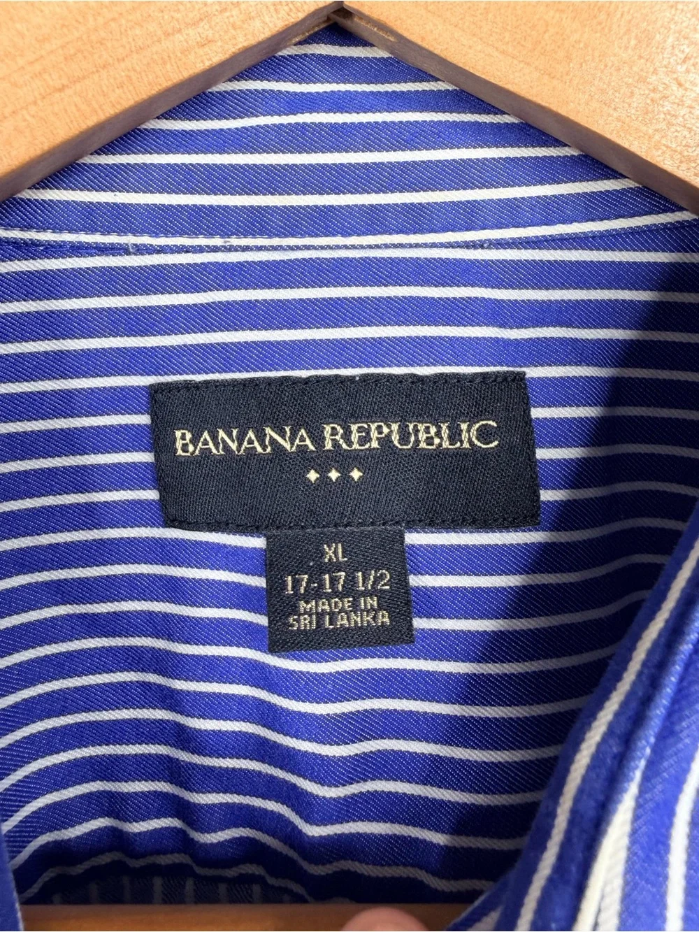 Banana Republic Royal Blue and White Striped Dress Shirt